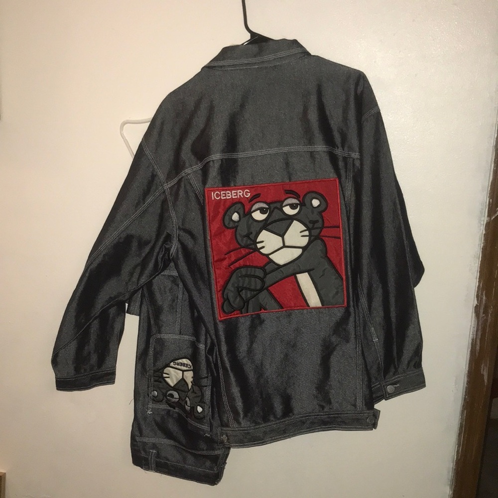 Iceberg Jean Jacket and pants set Pink Panther vintage